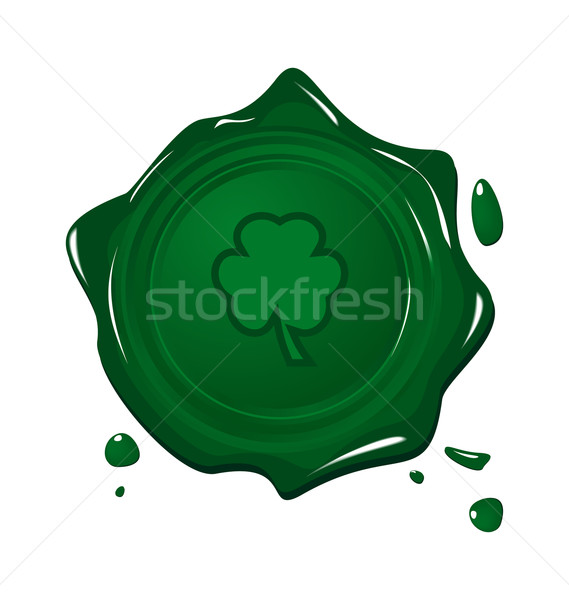 Stamp with clover for Saint Patrick day Stock photo © smeagorl