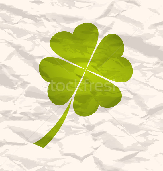 Clover with four leaves on crumpled paper Stock photo © smeagorl