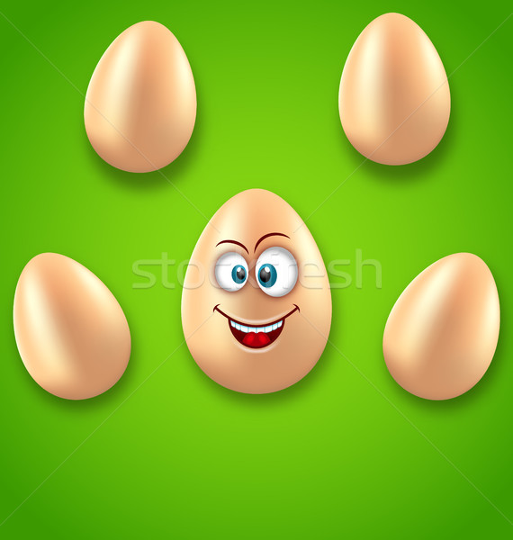 Iyi paskalyalar kart çılgın yumurta mizah davetiye Stok fotoğraf © smeagorl