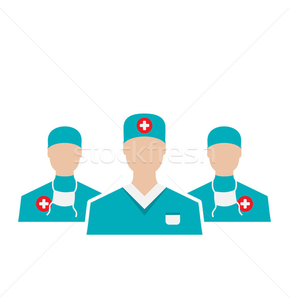 Icons set of medical employees in modern flat design style, isol Stock photo © smeagorl