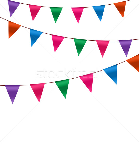 Set Colorful Buntings Flags Garlands for Holiday Stock photo © smeagorl