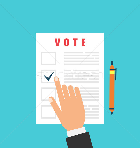 Menschlichen Stimmzettel Papiere Wahl Abstimmung Elemente Stock foto © smeagorl