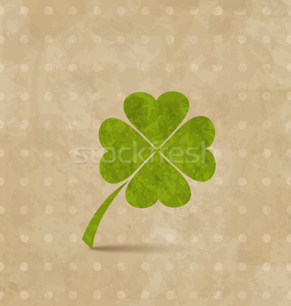 Vintage design with four-leaf clover for St. Patrick's Day Stock photo © smeagorl