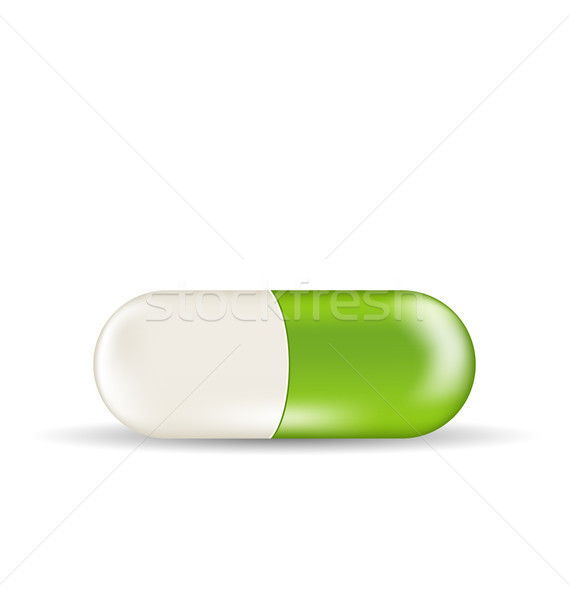 Herbal pill isolated on white background Stock photo © smeagorl