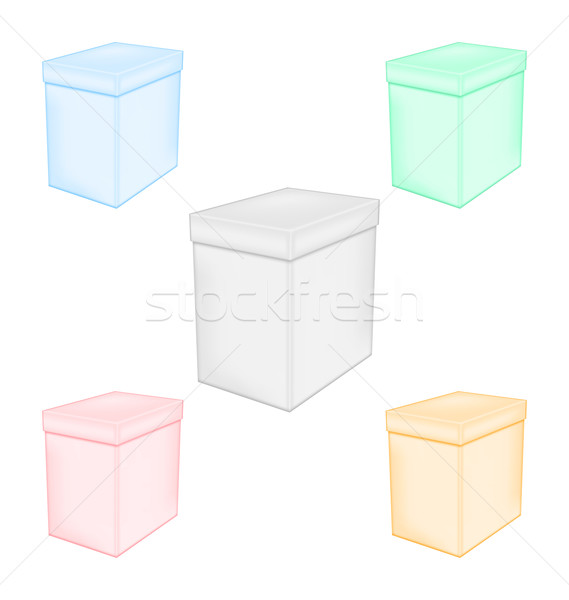 Group colorful closed unprinted boxes Stock photo © smeagorl
