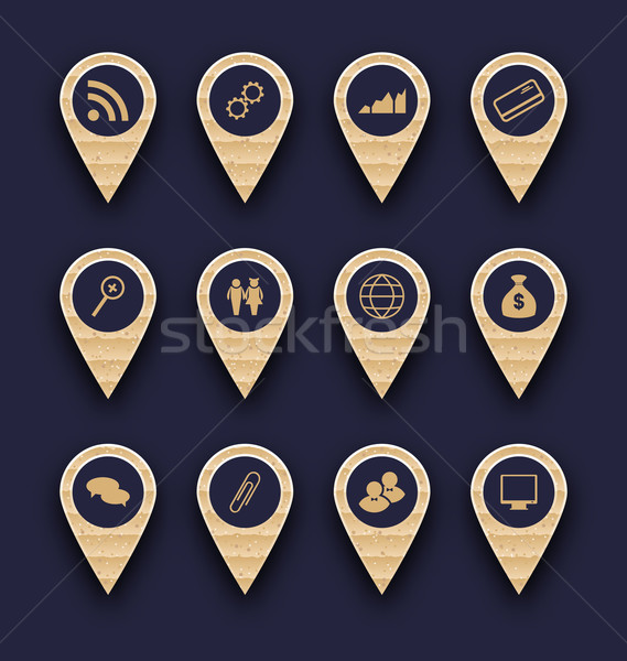 Group business pictogram icons for design your website Stock photo © smeagorl