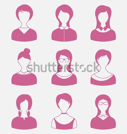 Male and female user icons, modern flat design style Stock photo © smeagorl