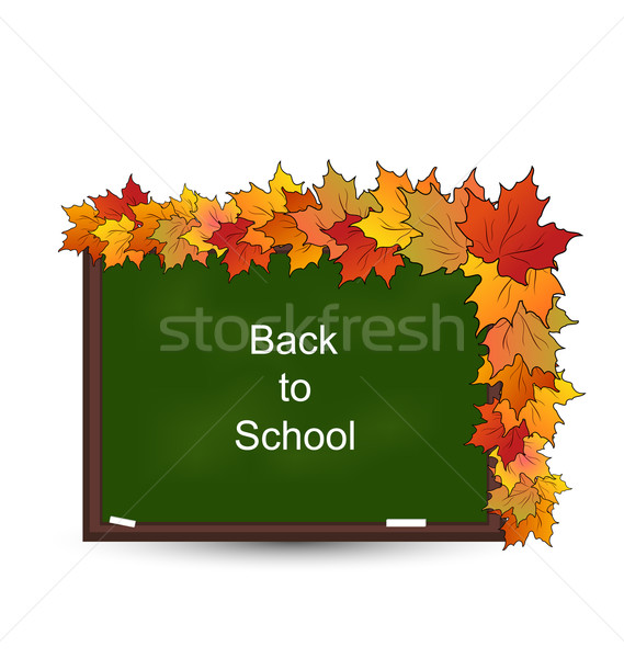 School boord esdoorn bladeren illustratie terug naar school Stockfoto © smeagorl
