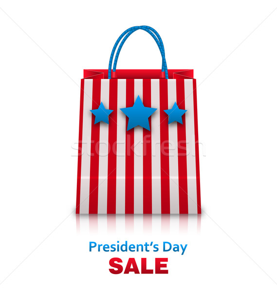 Shopping Bag in USA Patriotic Colors for Presidents Day Sale. Pa Stock photo © smeagorl