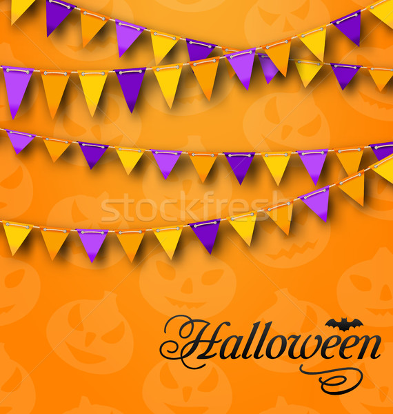 Decoration with Colorful Bunting Pennants for Halloween Party Stock photo © smeagorl