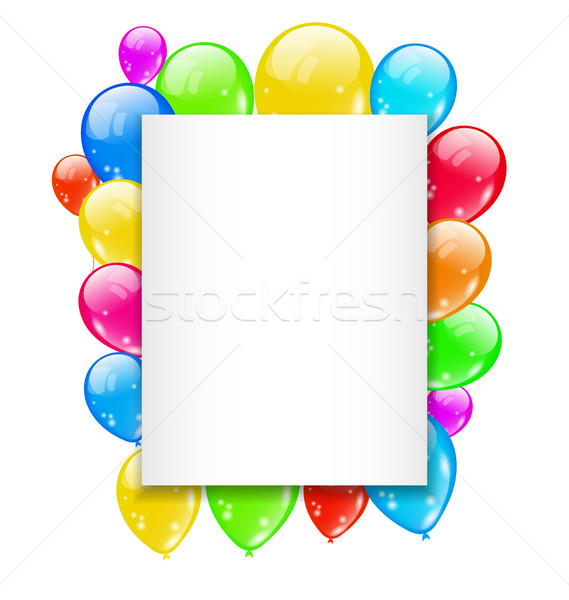 Birthday card with colorful balloons with space for text Stock photo © smeagorl