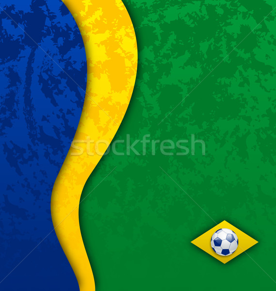 Grunge futebol Brasil bandeira cores ilustração Foto stock © smeagorl