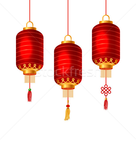 red and gold chinese lanterns