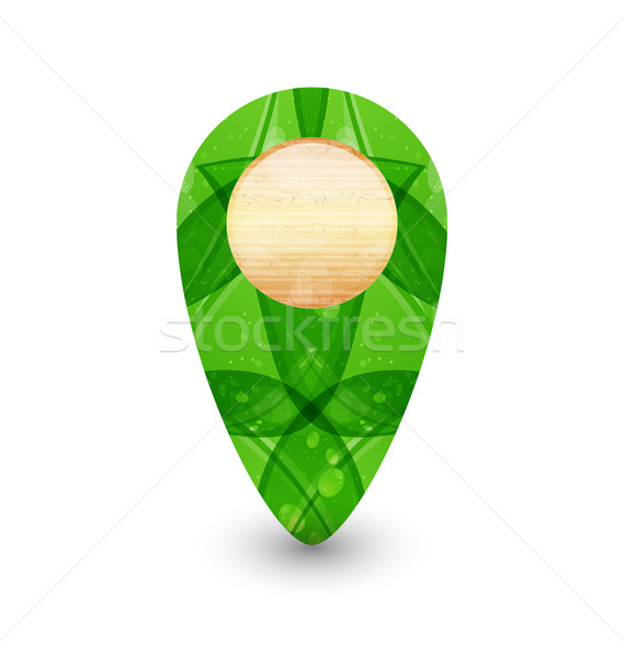 Stock photo: Eco friendly wooden icon for web design