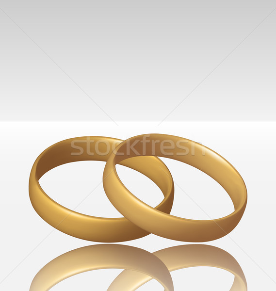 ékszerek kettő arany gyűrű illusztráció vektor Stock fotó © smeagorl