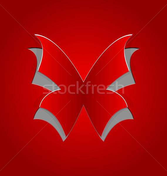 Cut out butterfly, red paper Stock photo © smeagorl