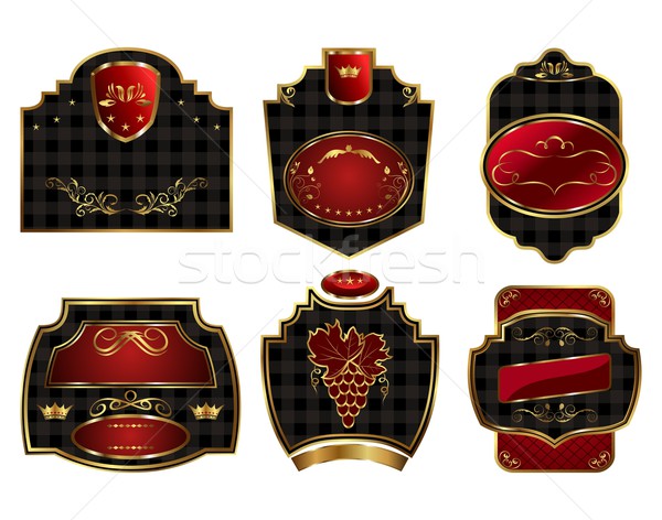Set negru etichete ilustrare patrate mozaic Imagine de stoc © smeagorl