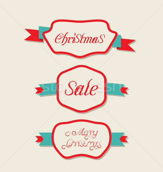 Christmas set variation vintage labels with text Stock photo © smeagorl