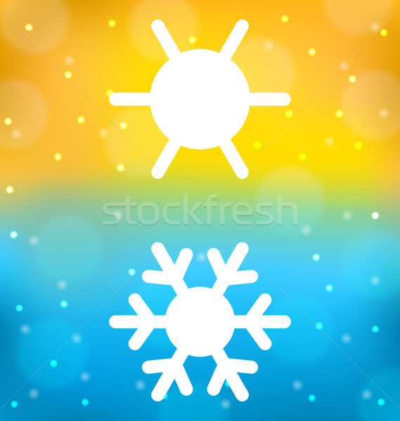 Abstract background with logo of symbol climate balance - sun an Stock photo © smeagorl