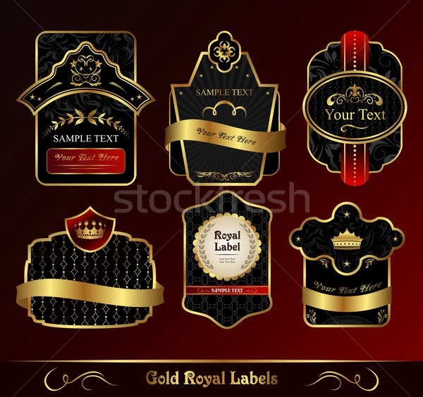 Decorativo oscuro oro marcos ilustración Foto stock © smeagorl