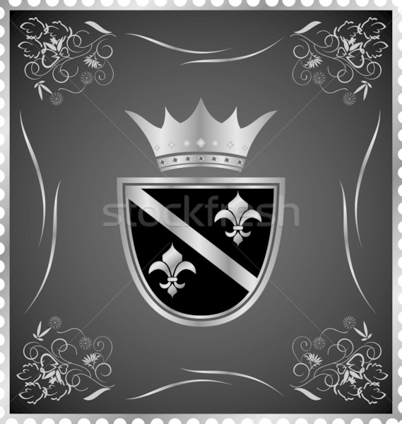 vintage post mark with silver heraldic elements Stock photo © smeagorl