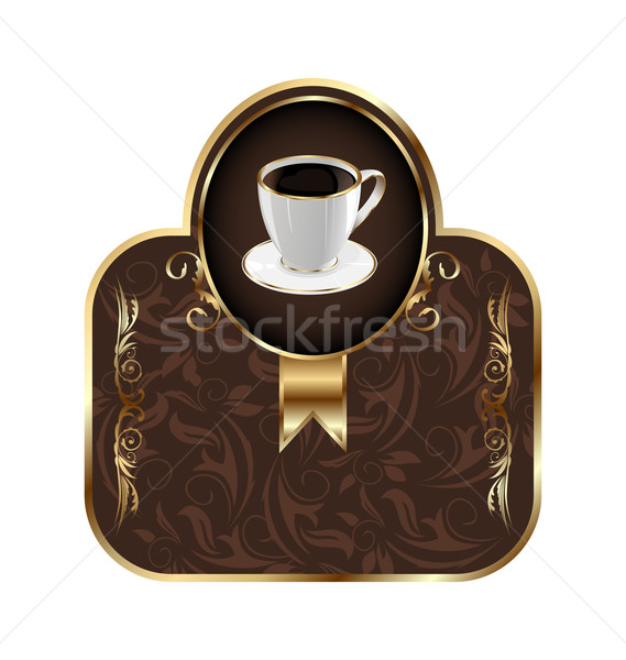 Vintage label for packing coffee, isolated on white background Stock photo © smeagorl