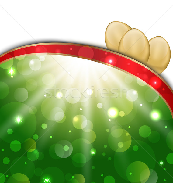 Stock photo: Easter background with golden eggs