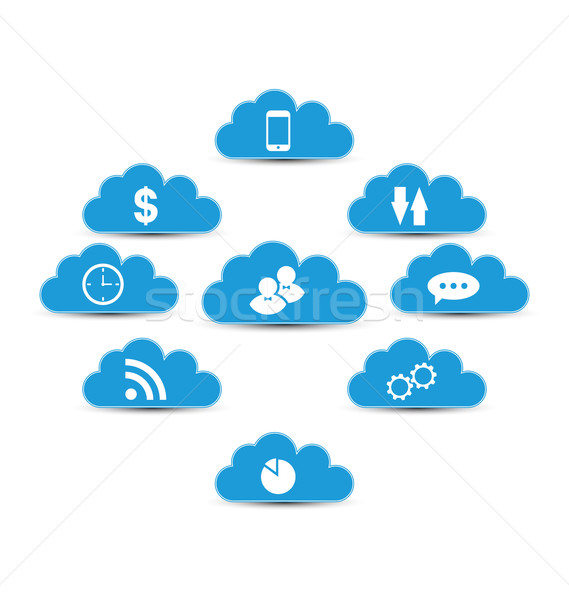 Cloud computing and technology, infographic design elements Stock photo © smeagorl