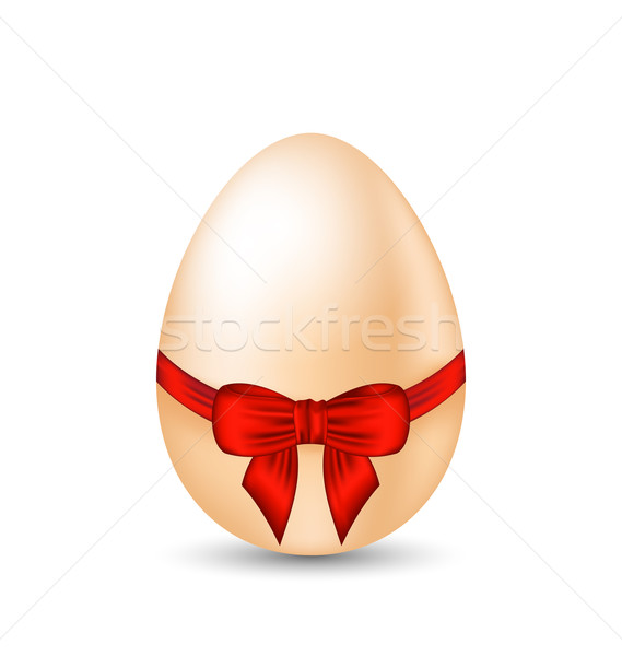 Easter celebration egg wrapping red bow Stock photo © smeagorl