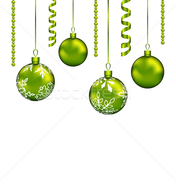 Christmas balls with streamer and copy space for your text Stock photo © smeagorl