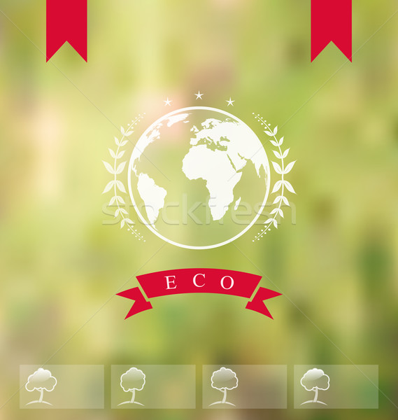Blurred background with eco badge, ecology label  Stock photo © smeagorl