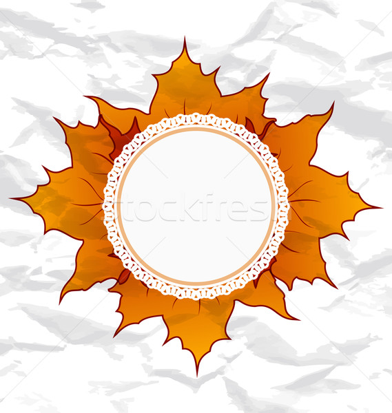 Autumnal maple leaves, crumpled paper texture, copy space for yo Stock photo © smeagorl