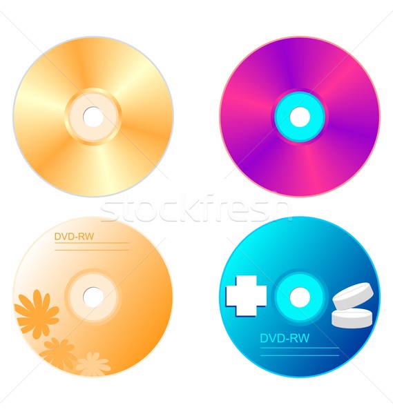 Realistic illustration set DVD disk Stock photo © smeagorl