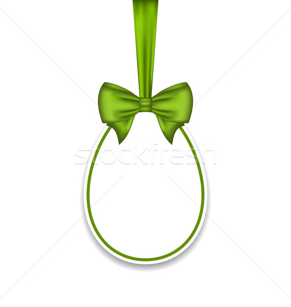 Easter paschal egg with green bow, isolated on white background Stock photo © smeagorl