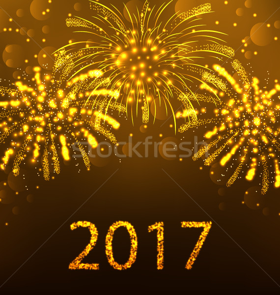 Happy New Year Fireworks 2017, Holiday Background Design Stock photo © smeagorl