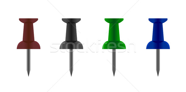 Realistic  illustration of push pin collection Stock photo © smeagorl