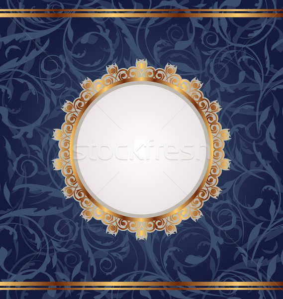 Stock foto: Golden · Retro · Rahmen · floral · Textur