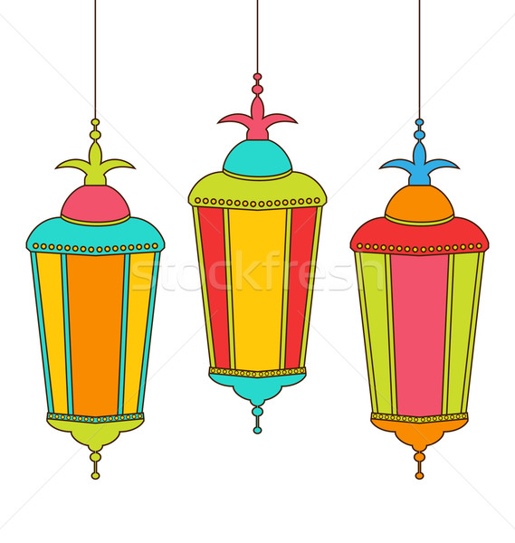 Colorful Arabic Lamps for Ramadan Kareem Stock photo © smeagorl