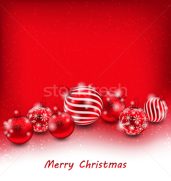 Christmas Abstract Background with Red Balls Stock photo © smeagorl