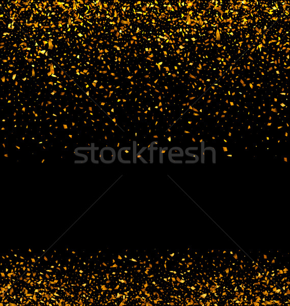 Golden Glitter Texture on Black Background Stock photo © smeagorl