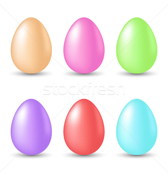 Easter set painted eggs isolated on white background  Stock photo © smeagorl