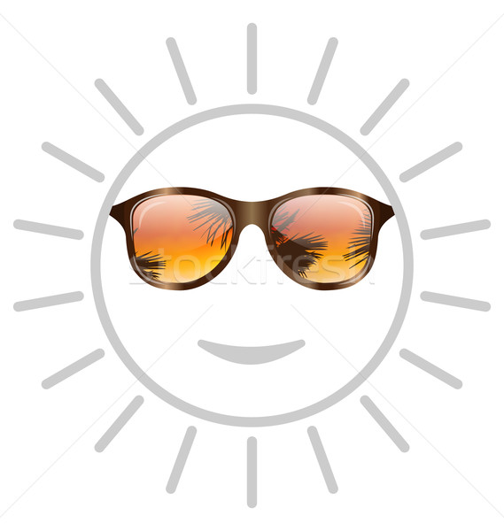 Stock photo: Concept of Smile Sun with Sunglasses