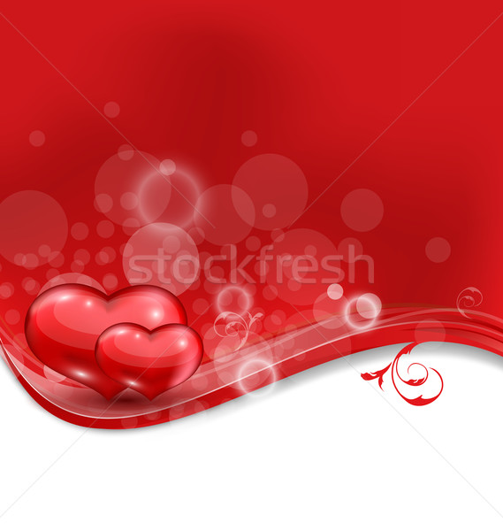 Valentine's floral card with beautiful hearts Stock photo © smeagorl