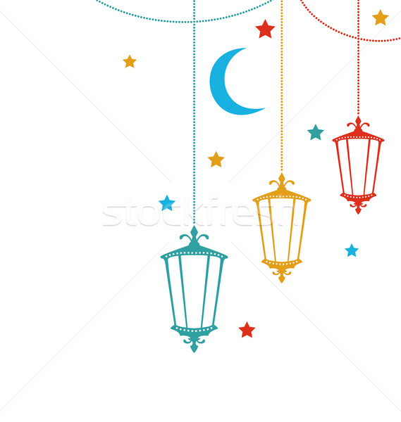 Kutlama sevimli kart ramazan örnek Stok fotoğraf © smeagorl