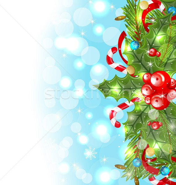 Christmas glowing background with holiday decoration Stock photo © smeagorl