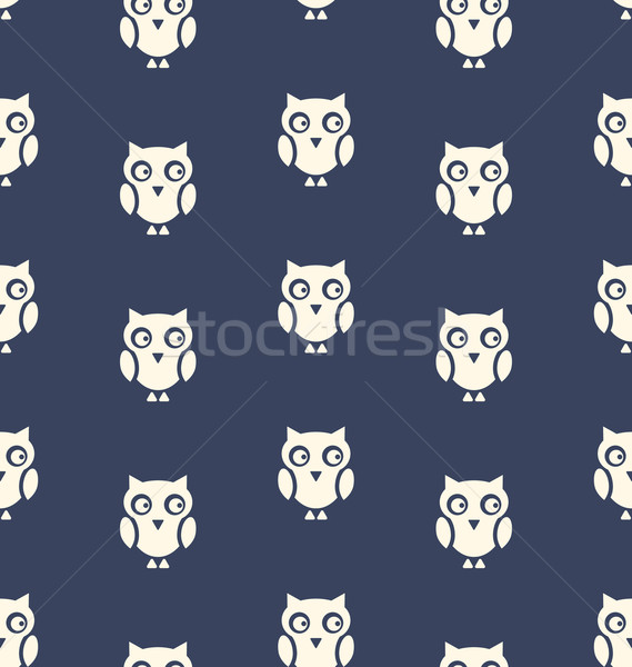 Seamless Pattern with Bird Owl for Halloween Stock photo © smeagorl