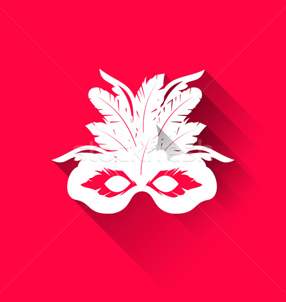 カーニバル マスク 羽毛 影 トレンディー スタイル ストックフォト © smeagorl