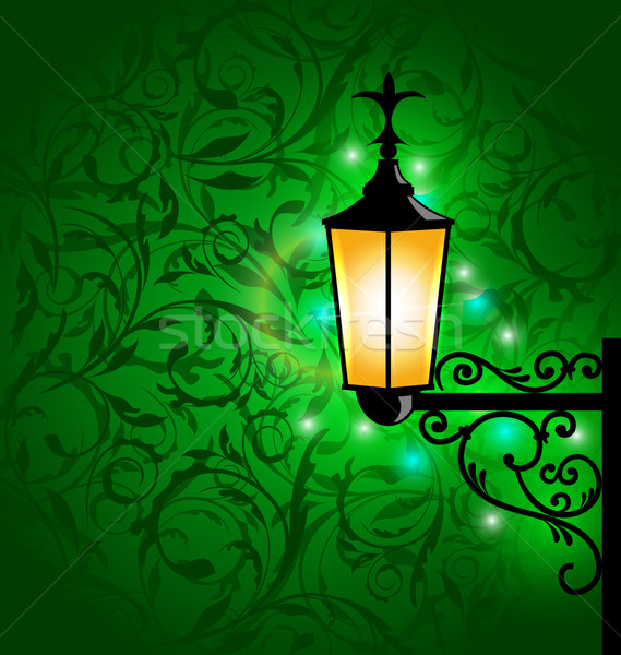 Arabic lamp with lights, card for Ramadan Kareem Stock photo © smeagorl