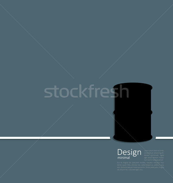 Illustration black oil barrel roll, logo template corporate styl Stock photo © smeagorl