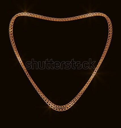 Stock photo: Jewelry Golden Chain of Heart Shape